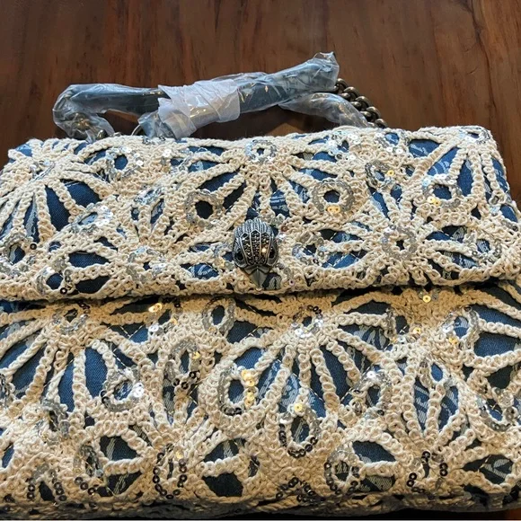 Kurt Geiger London Kensington sequin Crochet shoulder Bag NEW - Picture 4 of 4